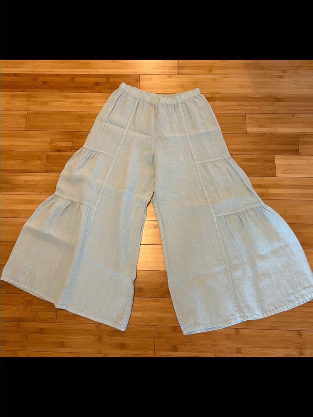 March Point USA Linen Tiered”skirt”Pants M Light minty green Lagenlook Palazzo